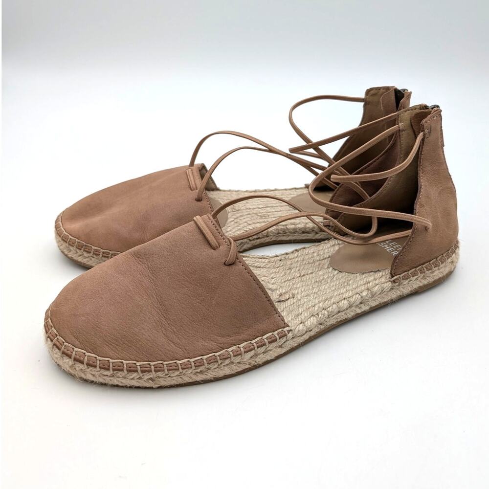 Eileen Fisher Lee Suede Espadrille Flat Shoes Women's Latte Tan Size US11 EU41.5